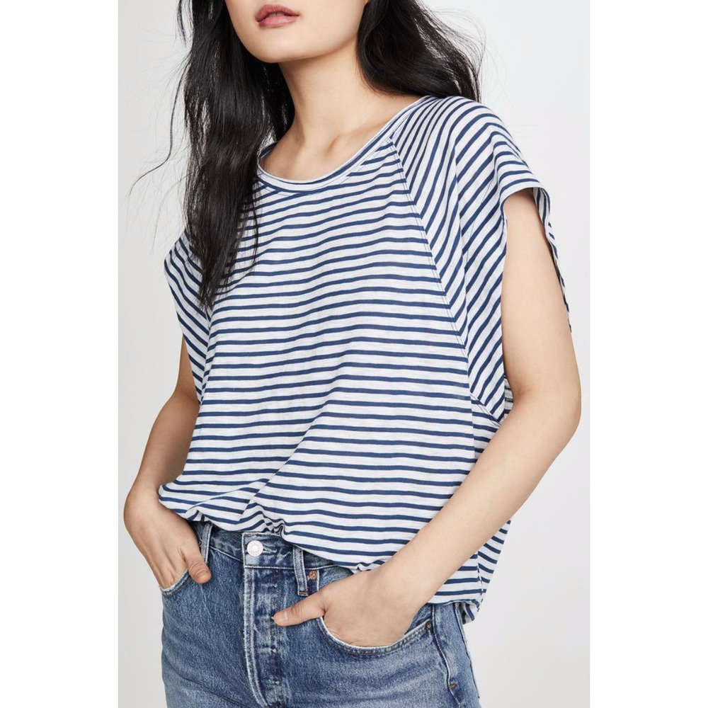 We The Free Striped Long Sleeve Top XS Flowy Relaxed Fit Free People Boho